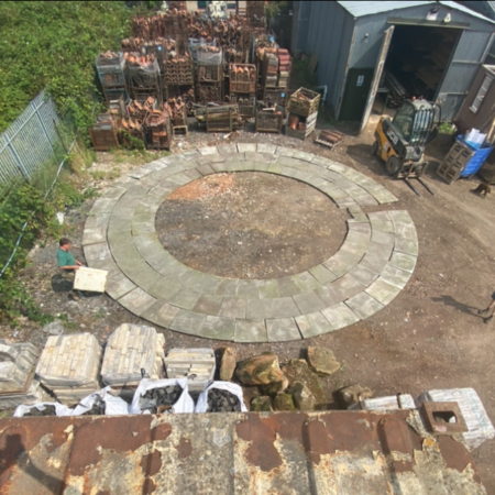 Reclaimed Yorkstone Circle/Pond Surround